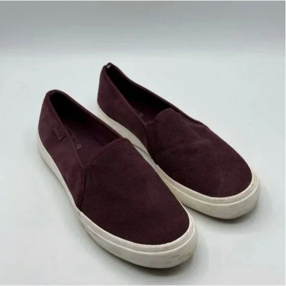 Keds Double Decker Slip-On Suede Sneakers Burgundy Size 7.5